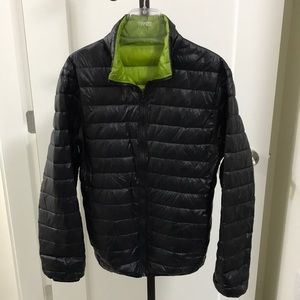 Reversible Black & Green Puffer Jacket